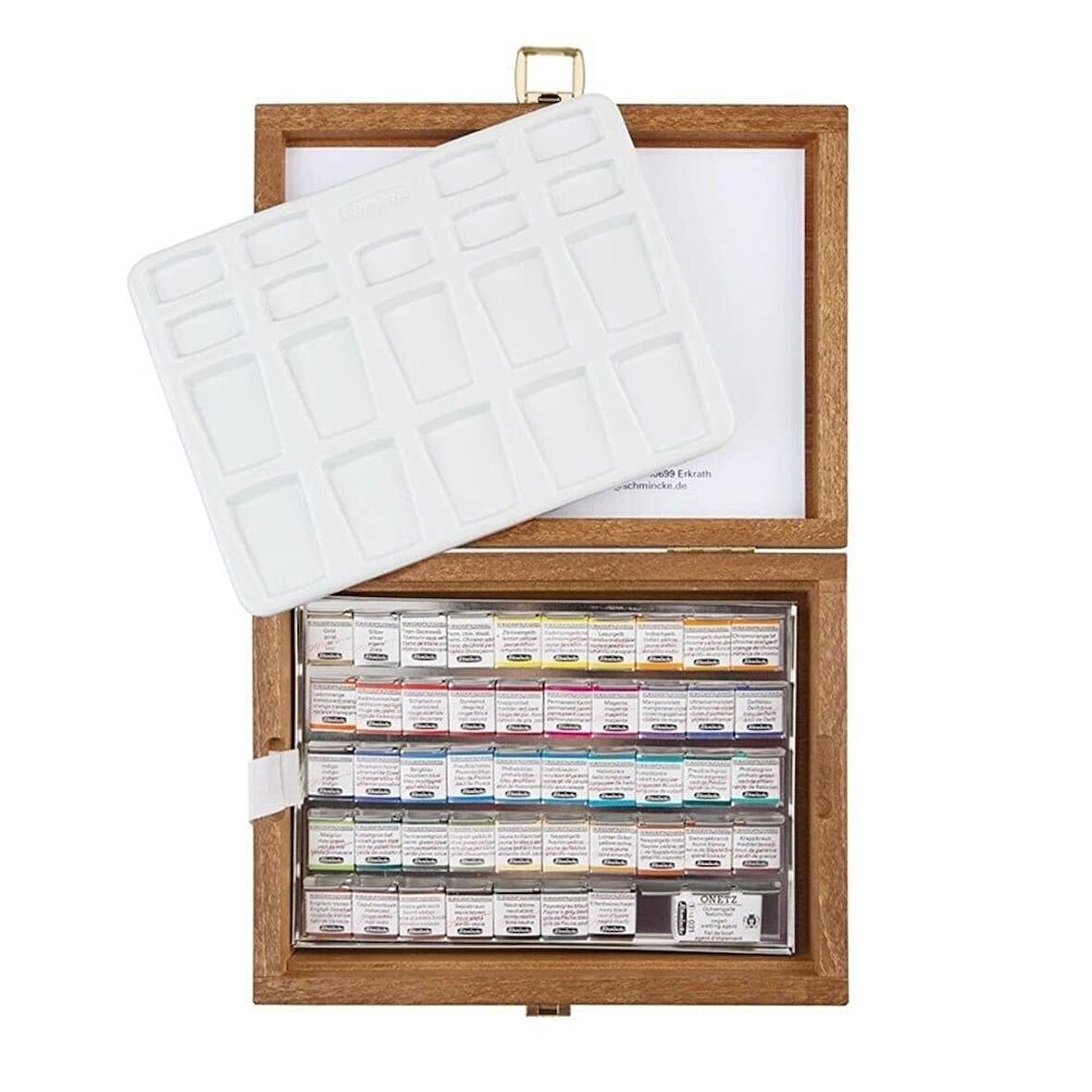 Supertrend Horadam Aquarell Taş Tablet Sulu Boya Seti Yarım Tablet 48 Renk Ahşap Kutu