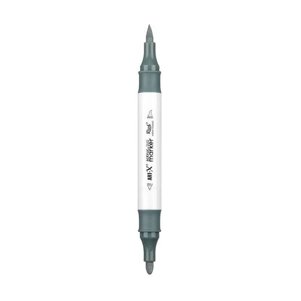 Supertrend Supertrend Acrylic Duo Marker Çift Uçlu Su Bazlı Boyama Markörü No:212 Gri