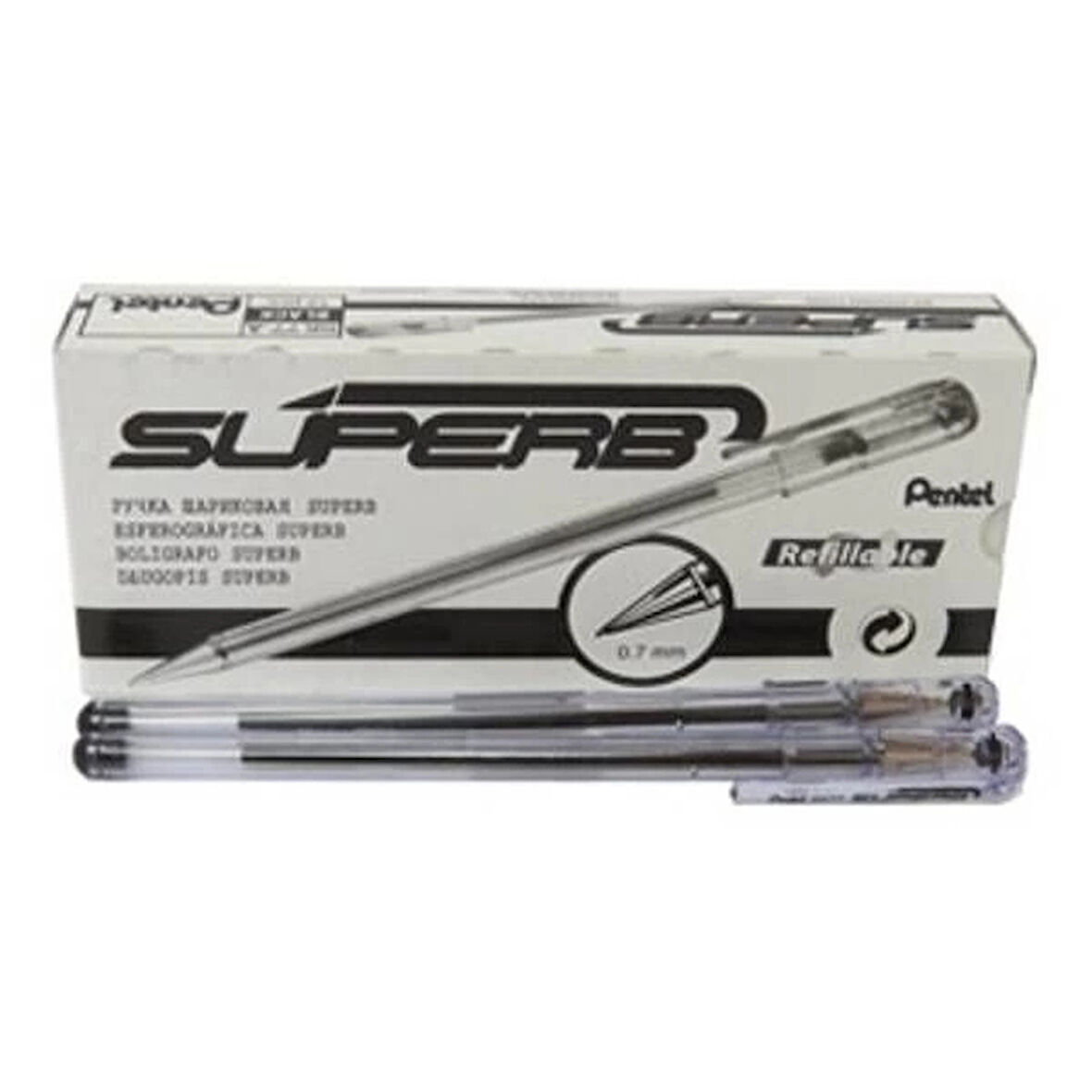 Supertrend BK77 Yağ Bazlı Roller Tükenmez Kalem SİYAH 12'li Kutu