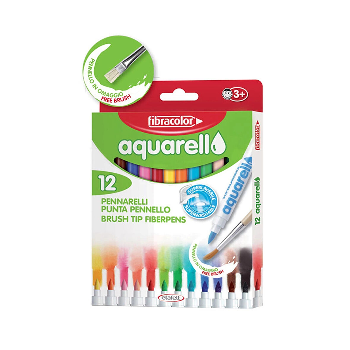 Supertrend Aquarell Suda Çözünebilen Keçeli Kalem 12 Renk