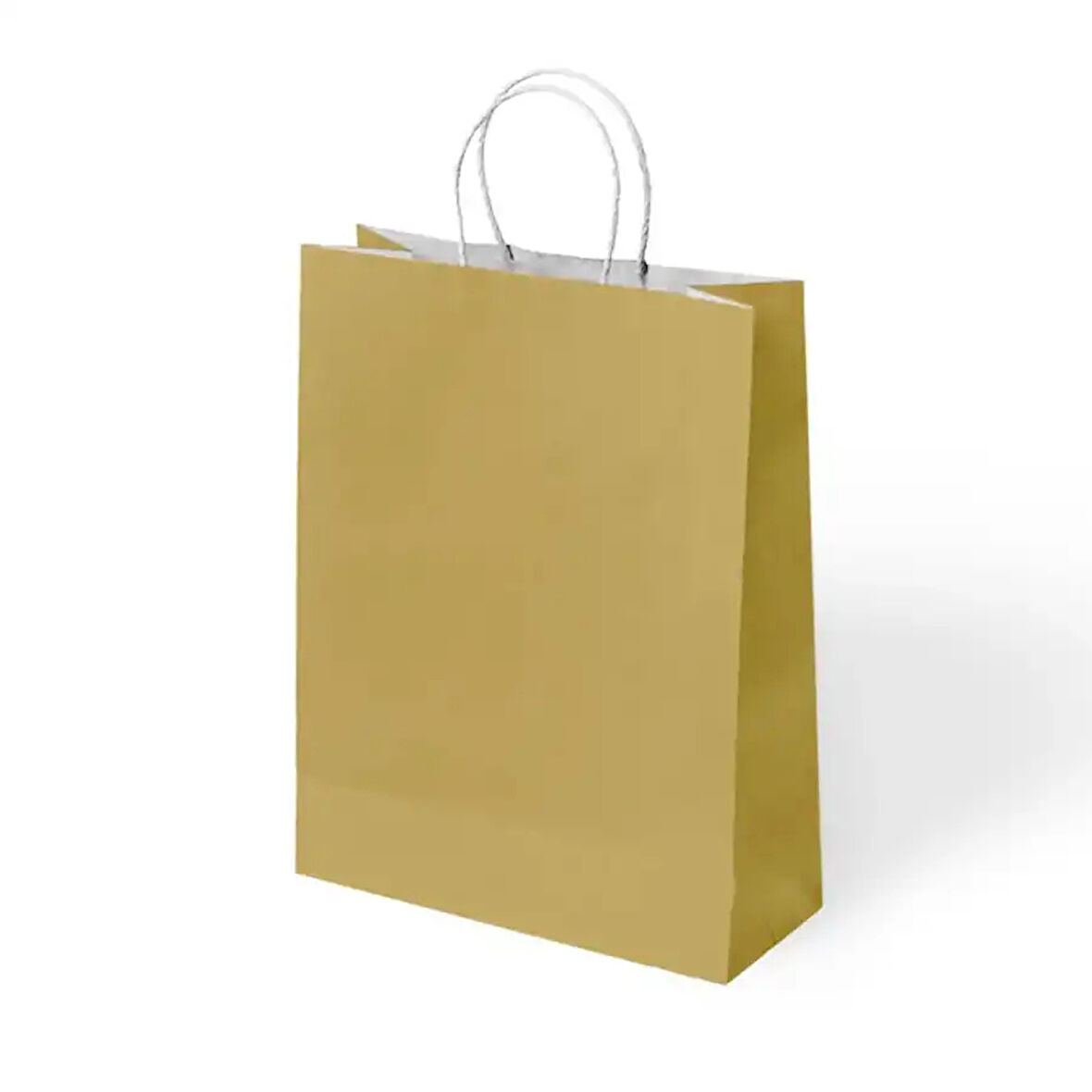 Altın Büküm Saplı Kraft Çanta 25x31cm