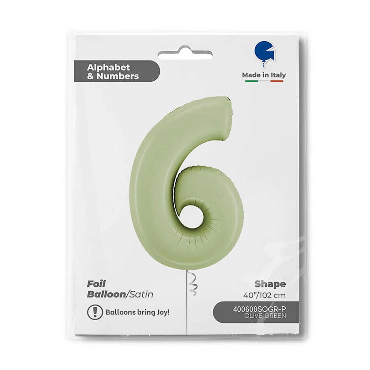 6 Rakam Supertrend Satin Olive Green Folyo Balon 26"