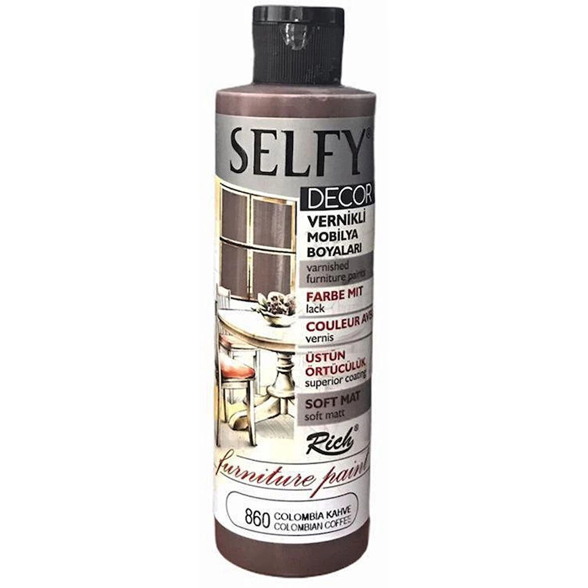 Supertrend Selfy Decor Vernikli Boya 240 cc 860 COLOMBİA KAHVE
