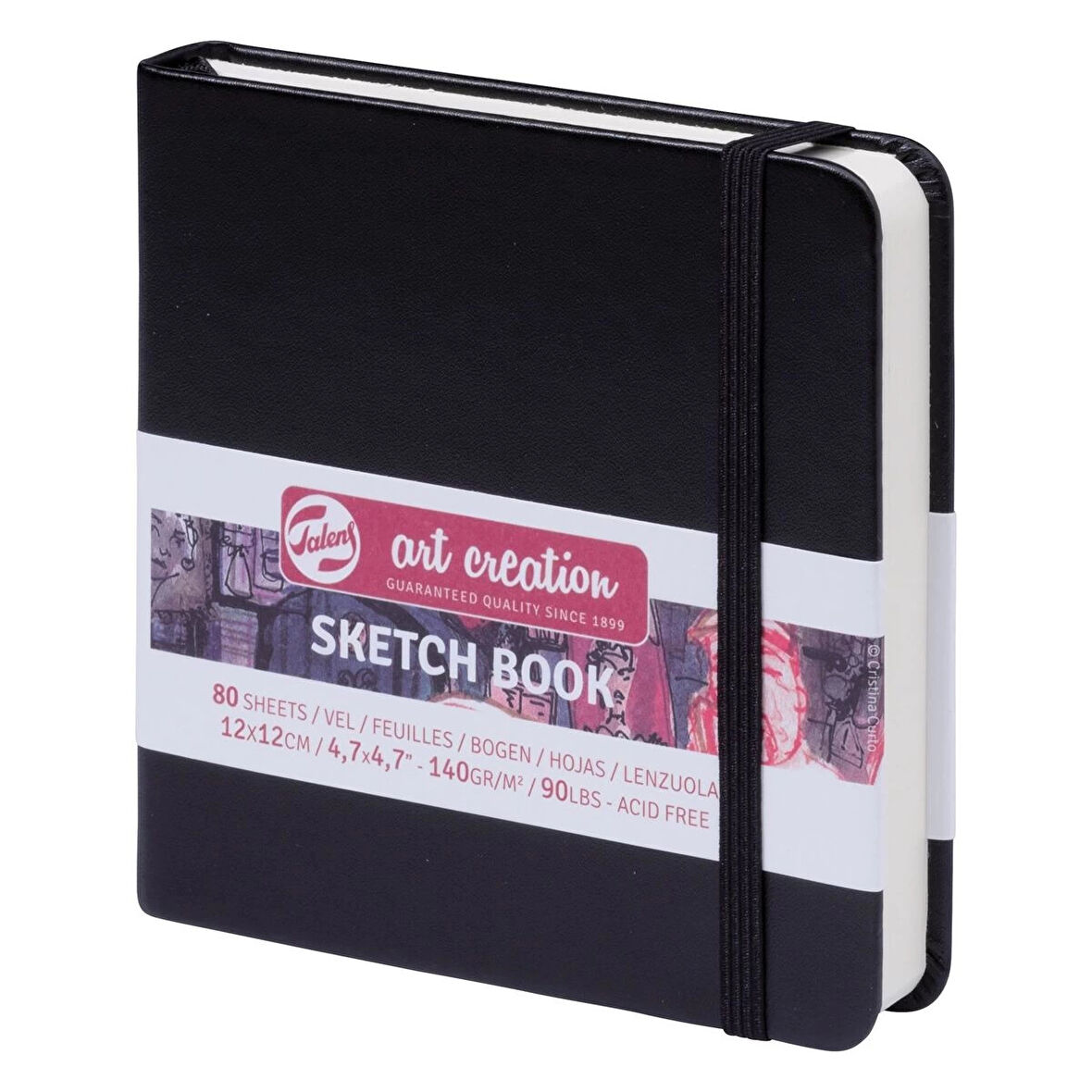 Supertrend Art Creation Sketchbook Sert Kapak Eskiz Çizim Defteri 140 gr. 12x12 cm. 80 yp. SİYAH