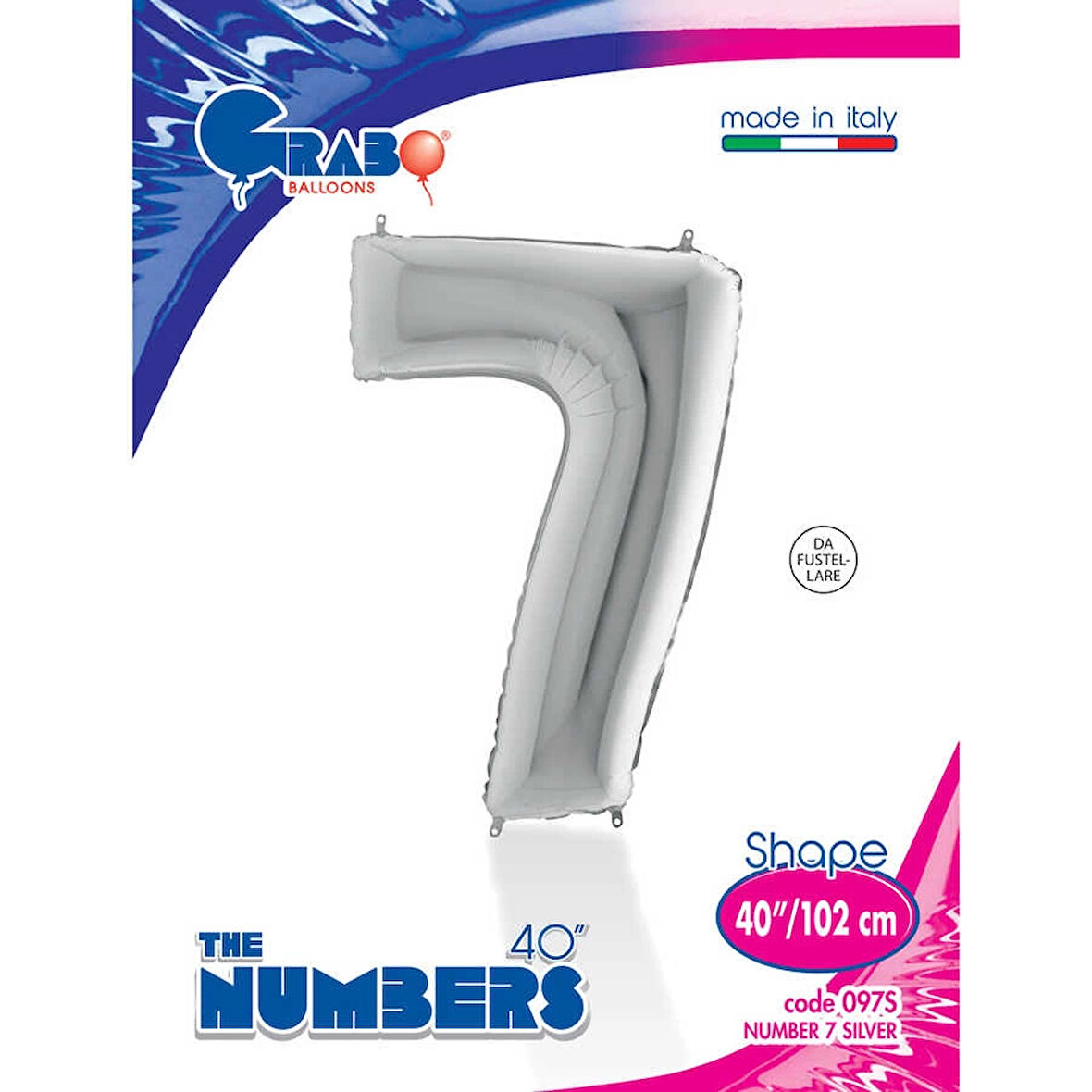 7 Rakam Supertrend Gümüş Folyo Balon 40"