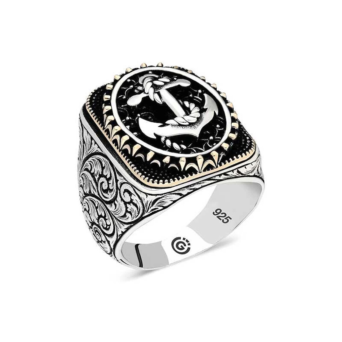 Supertrend Gümüş Deniz Çapası Oval Erkek Yüzük