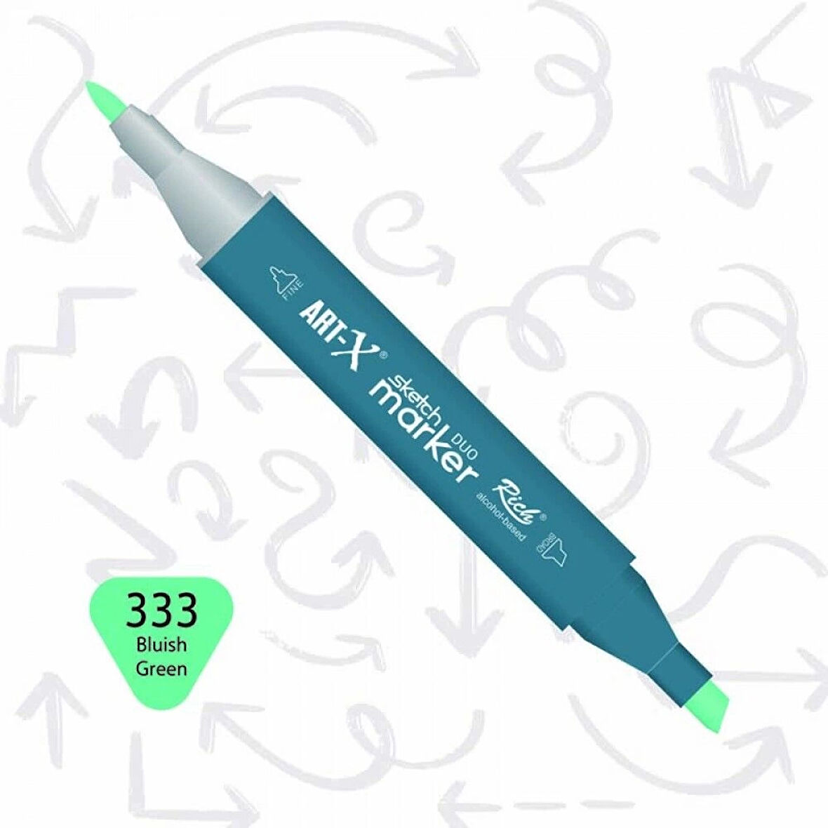 Supertrend Supertrend Sketch Marker Duo Çift Uçlu Marker Kalem 333 Bluish Green
