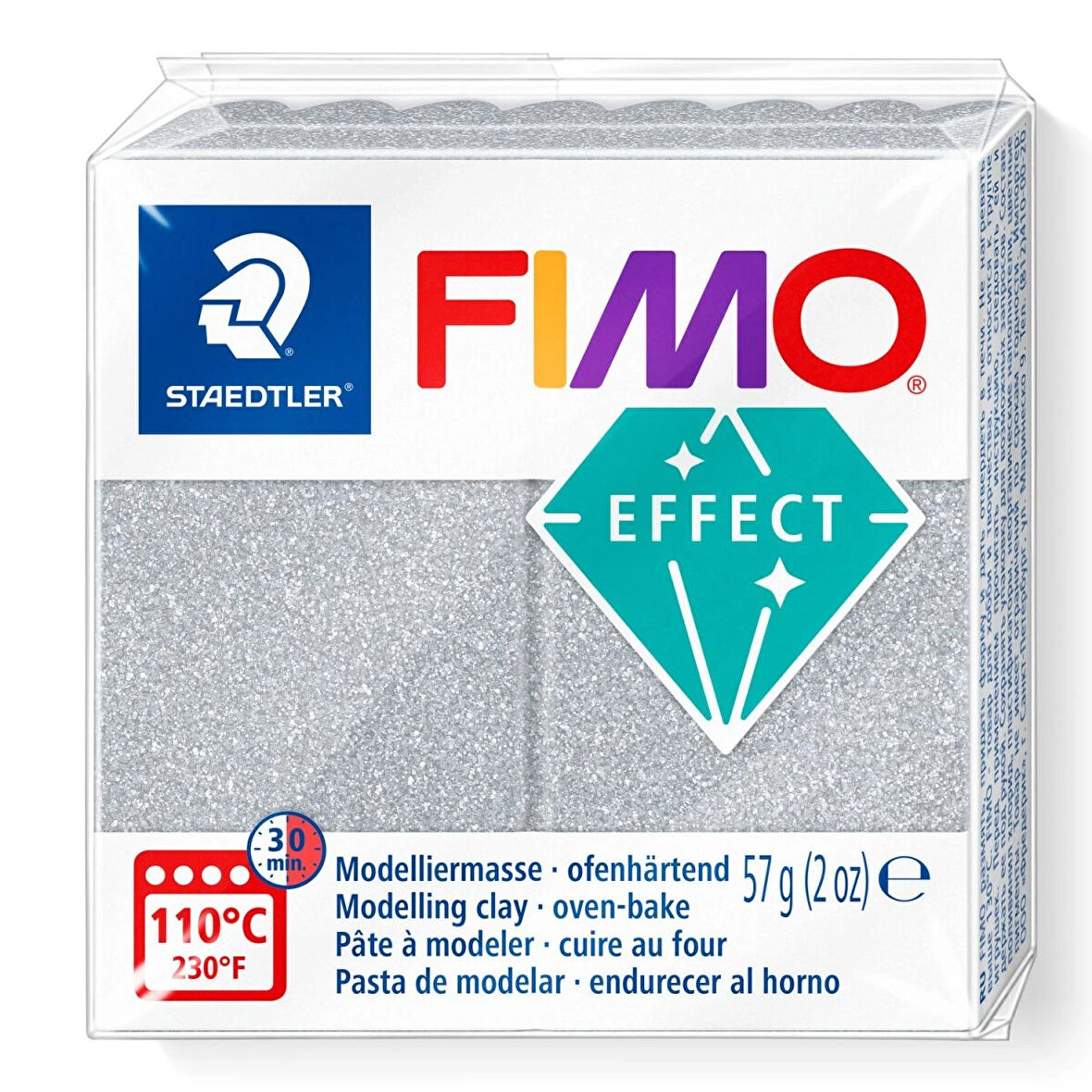 Supertrend Fimo Effect Polimer Kil 812 Glitter Silver (Simli Gümüş)