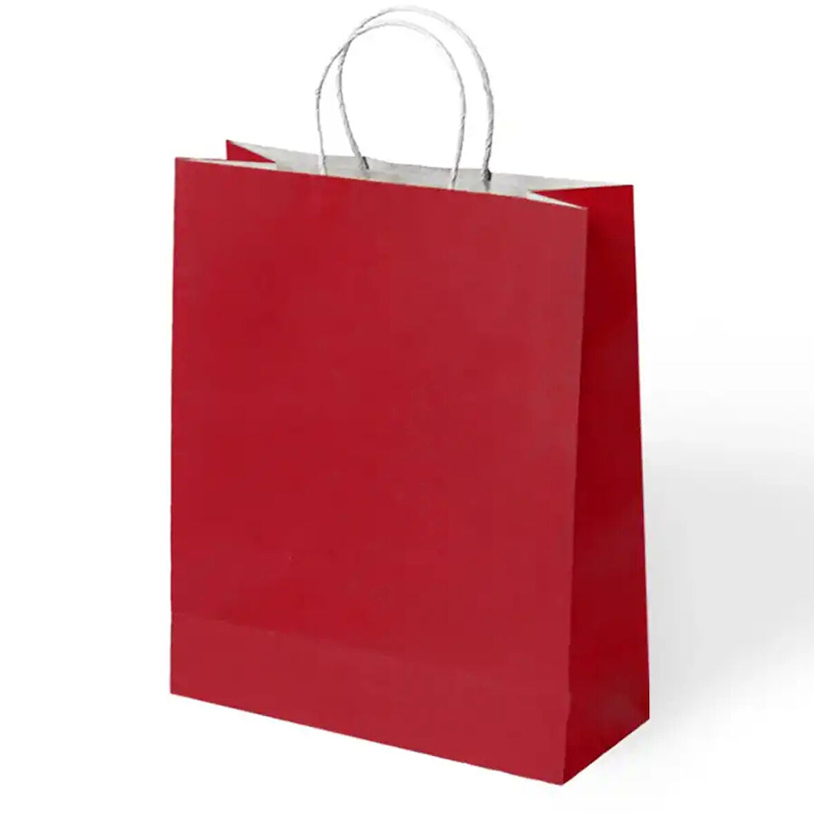 Kırmızı Büküm Saplı Kraft Çanta 45x50cm