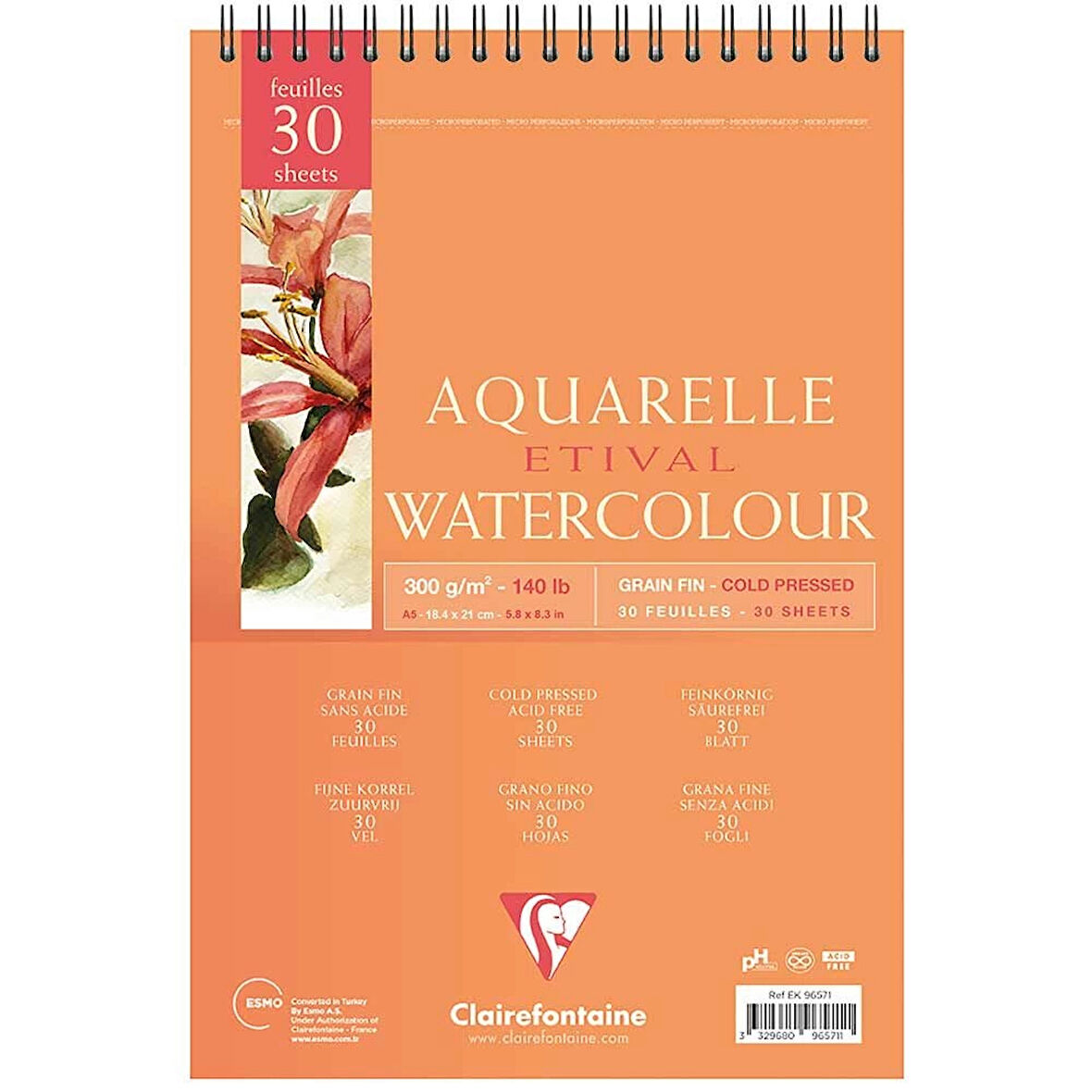 Supertrend Etival Cold Pres Spiralli Sulu Boya Defteri Blok 300 gr. A5 30 yaprak