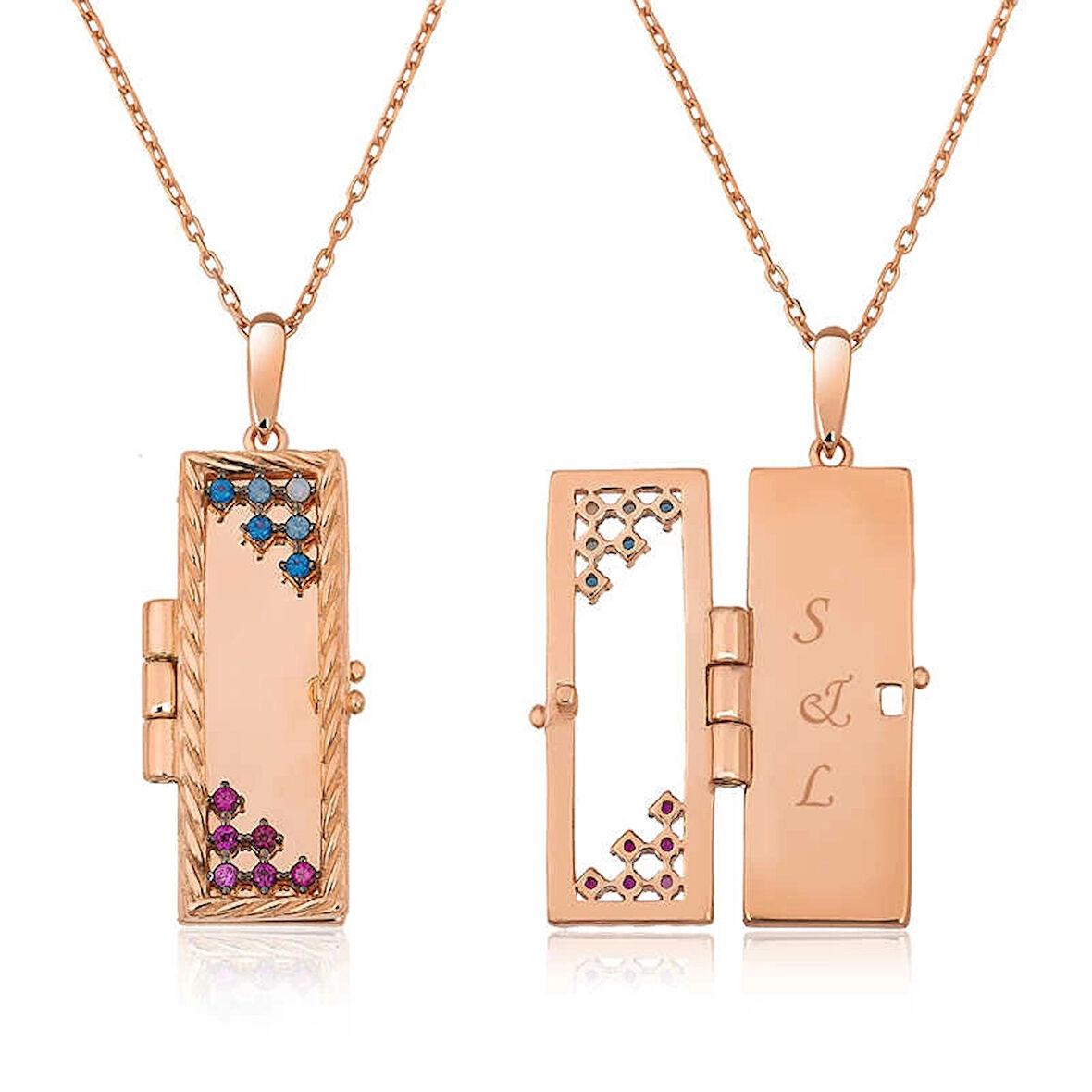 Supertrend ​gümüş Rose Kapaklı Kişiye Özel Kolye