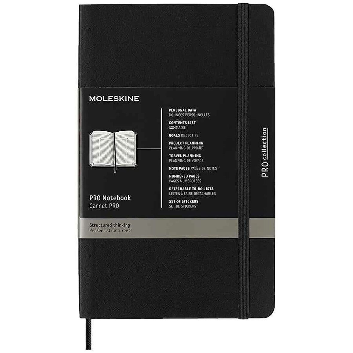 Supertrend Pro Notebook Yumuşak Kapak Defter L Boy 13x21 cm. 192 Sayfa Siyah