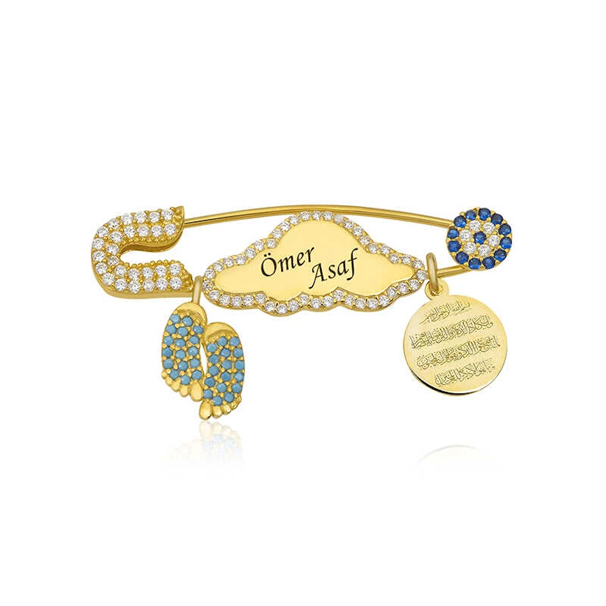 Supertrend Gümüş İsimli Bebek Yaka İğnesi