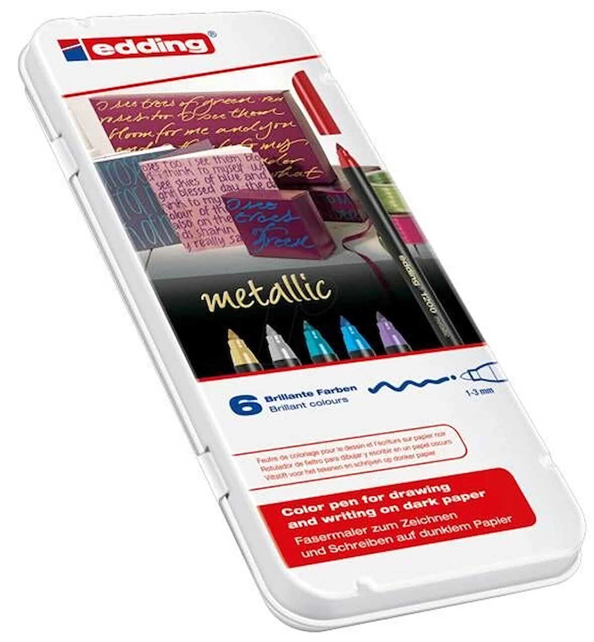 Supertrend 1200 Grafik Kalemi Seti 6 RENK METALİK RENKLER METAL KUTULU