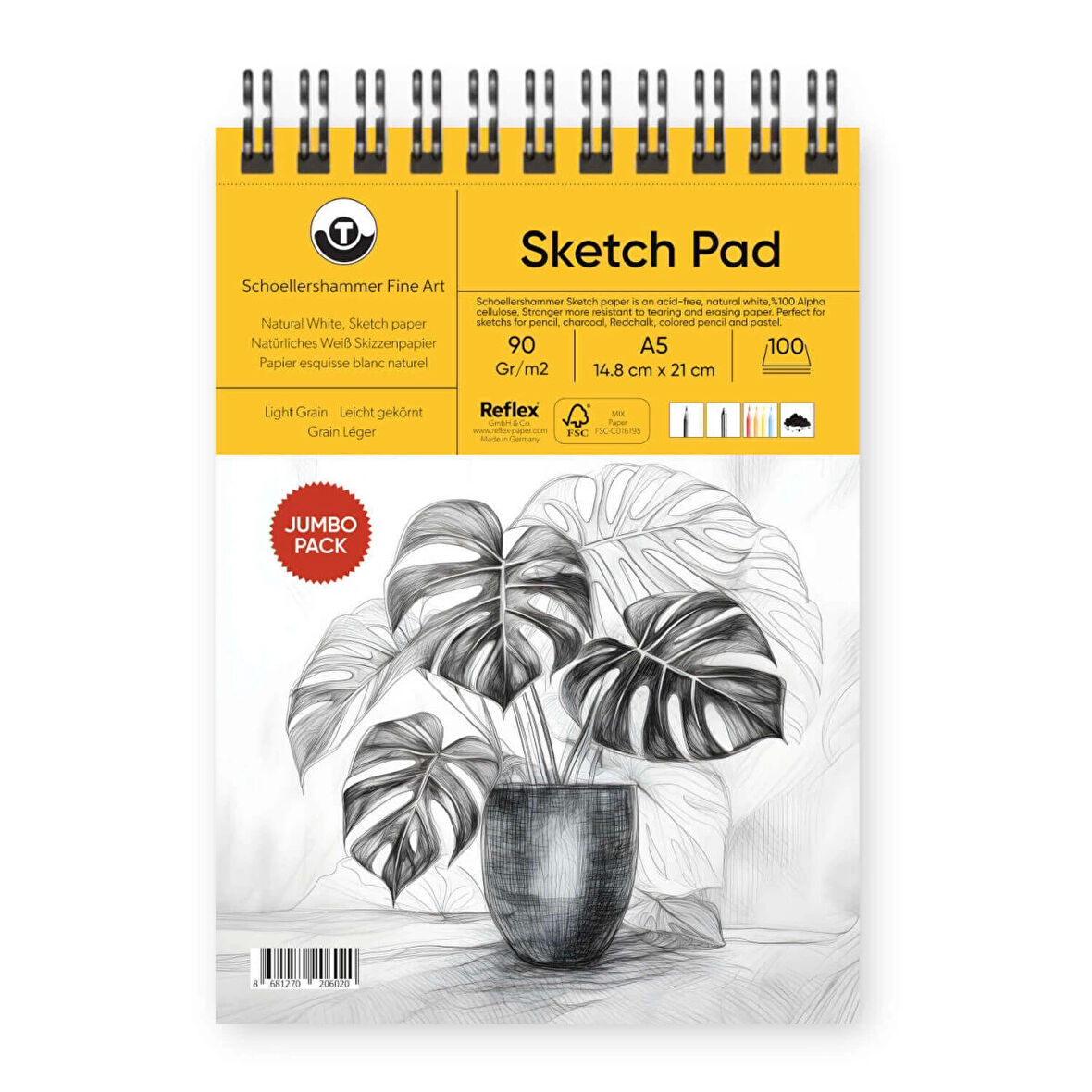 Supertrend Jumbo Sketch Pad Eskiz Çizim Defteri 90 gr. A5 100 Yaprak