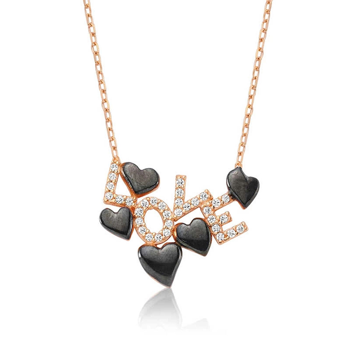 Supertrend Gümüş Love Yazılı Kalpli Kadın Kolye