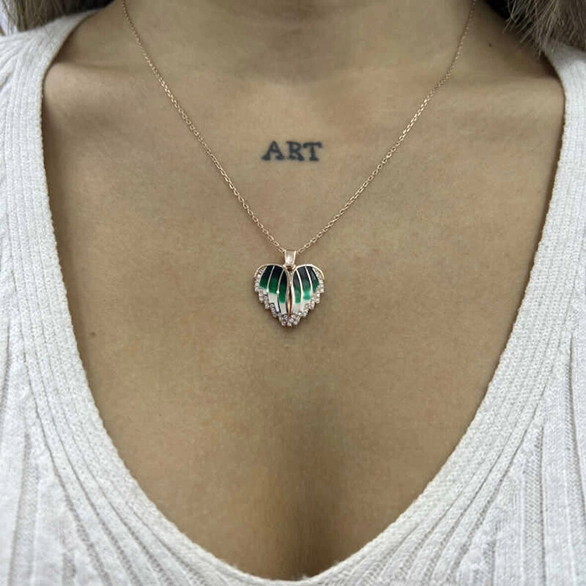 Supertrend Gümüş Rose Kalpli İsimli Kadın Kolye