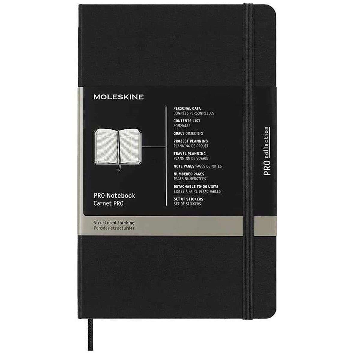 Supertrend Pro Notebook Sert Kapak Defter L Boy 13x21 cm. 240 Sayfa Siyah