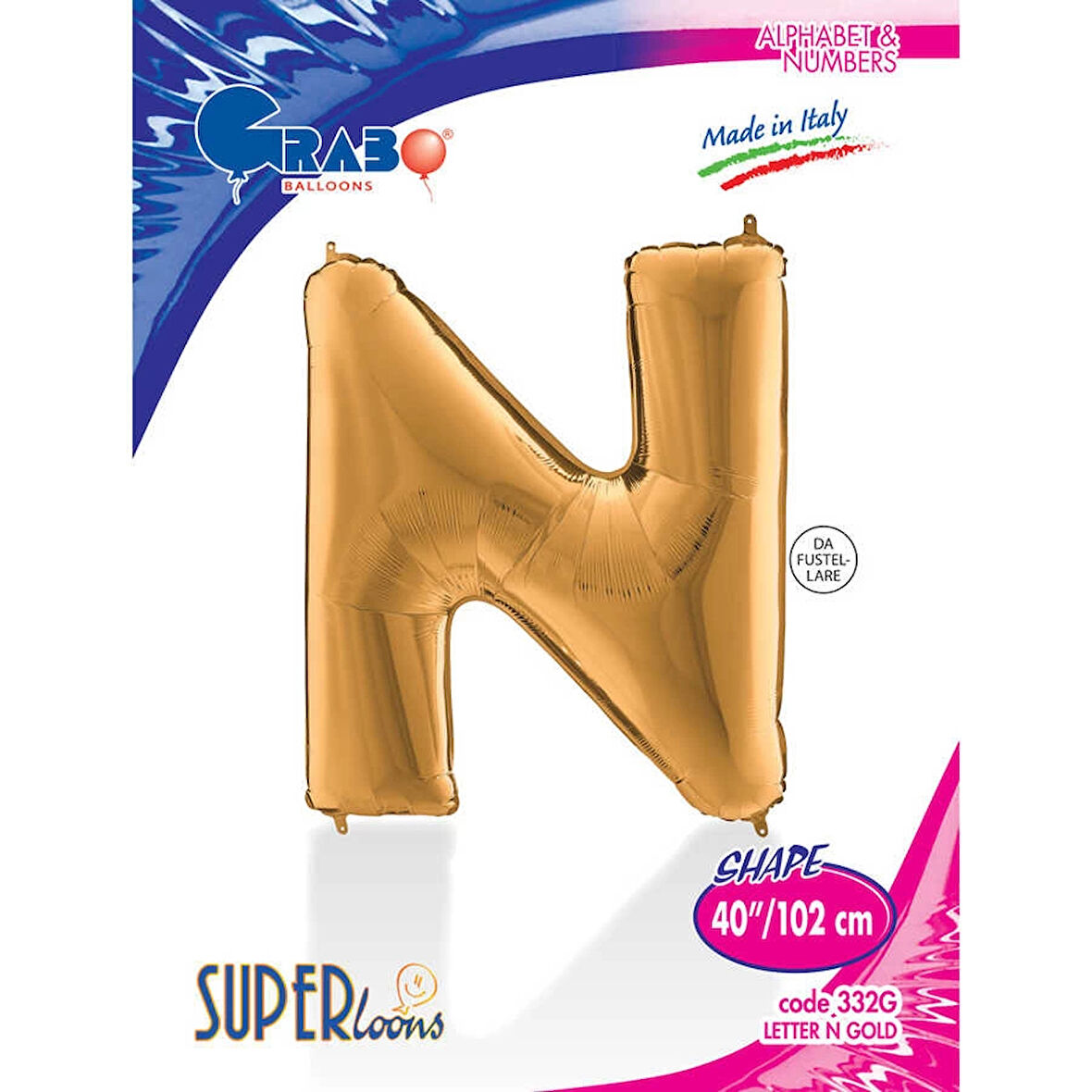 N Harf Supertrend Altın Folyo Balon 40"