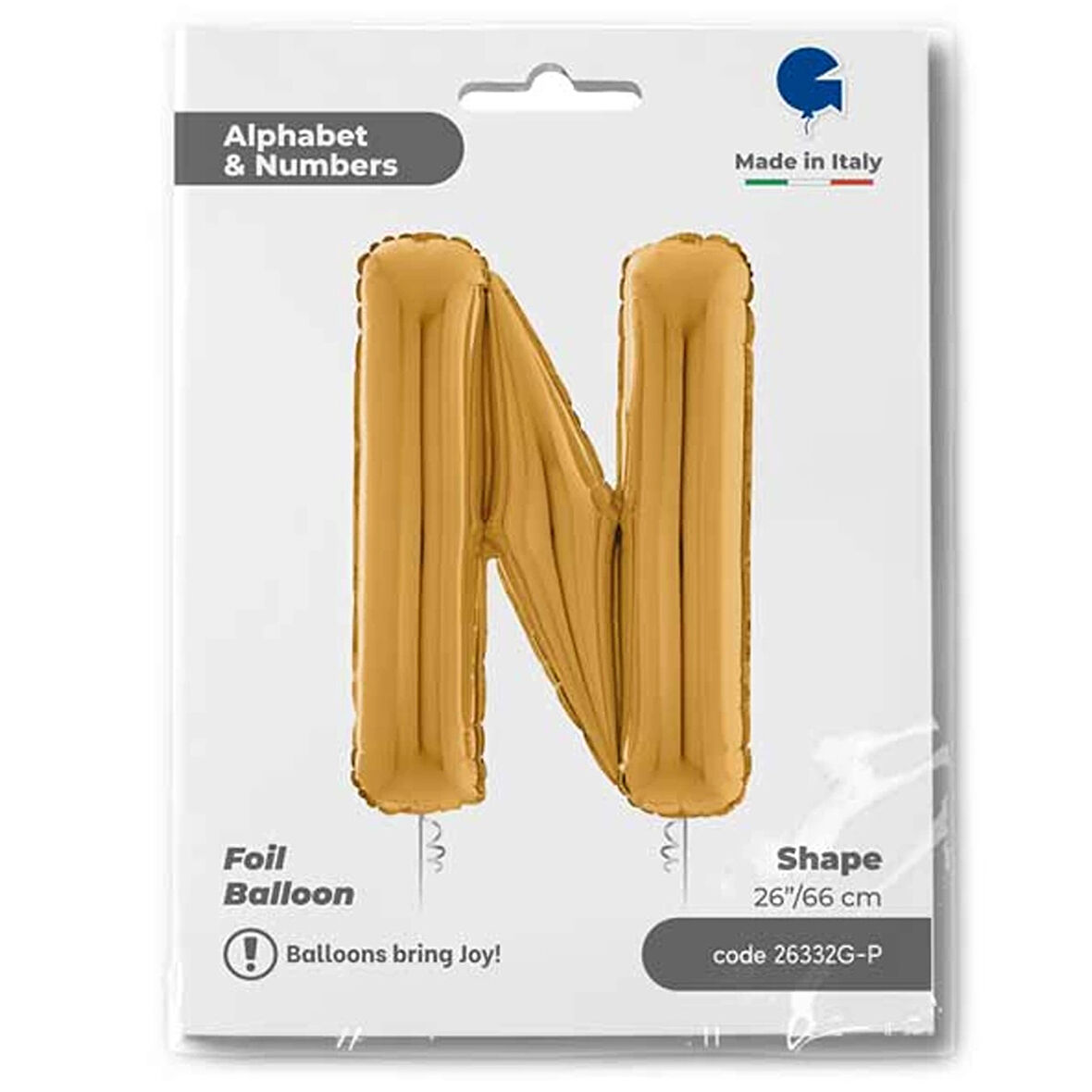 N Harf Supertrend Altın Folyo Balon 26"