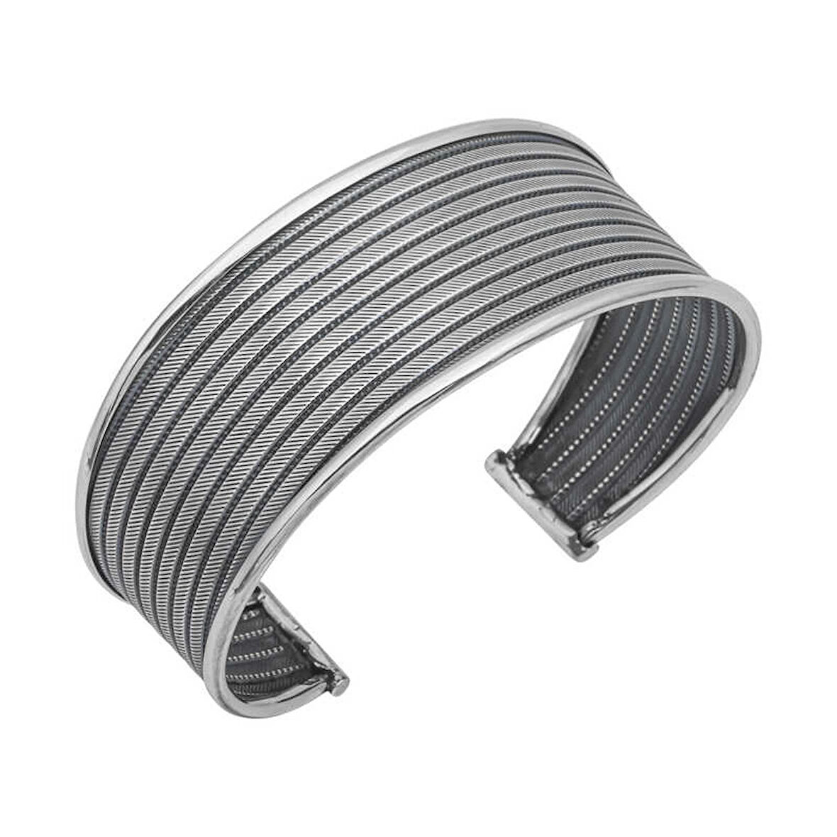 Supertrend Gümüş Eskitme Desenli Kadın Bilezik