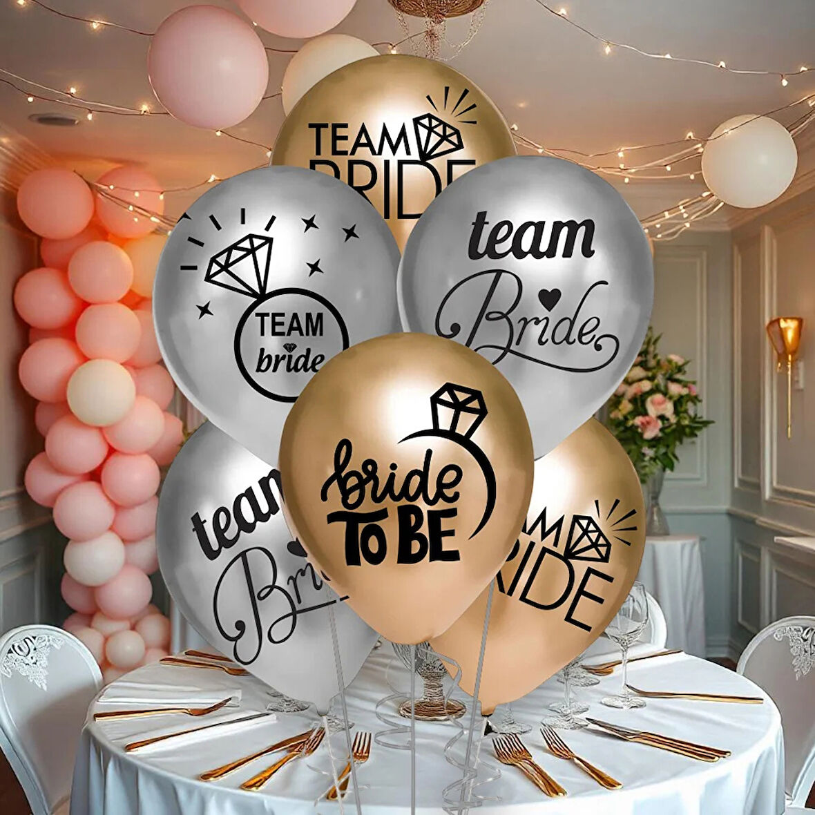 Team Bride Baskılı Metalik Balon 12"