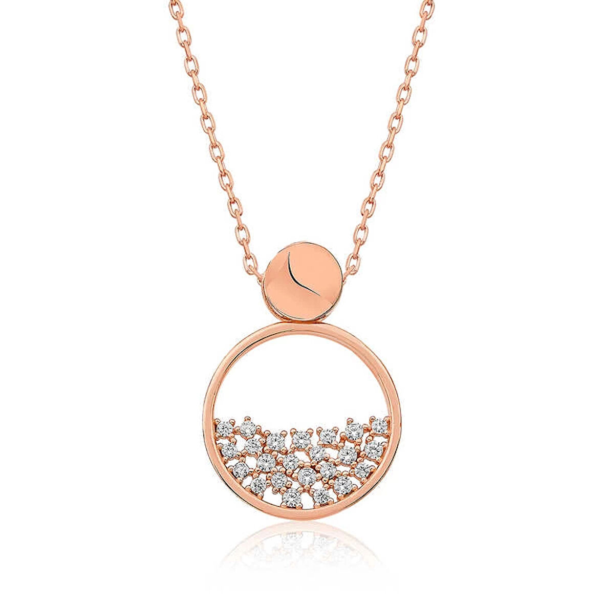 Supertrend Gümüş Rose Çiğ Damlası Kadın Kolye