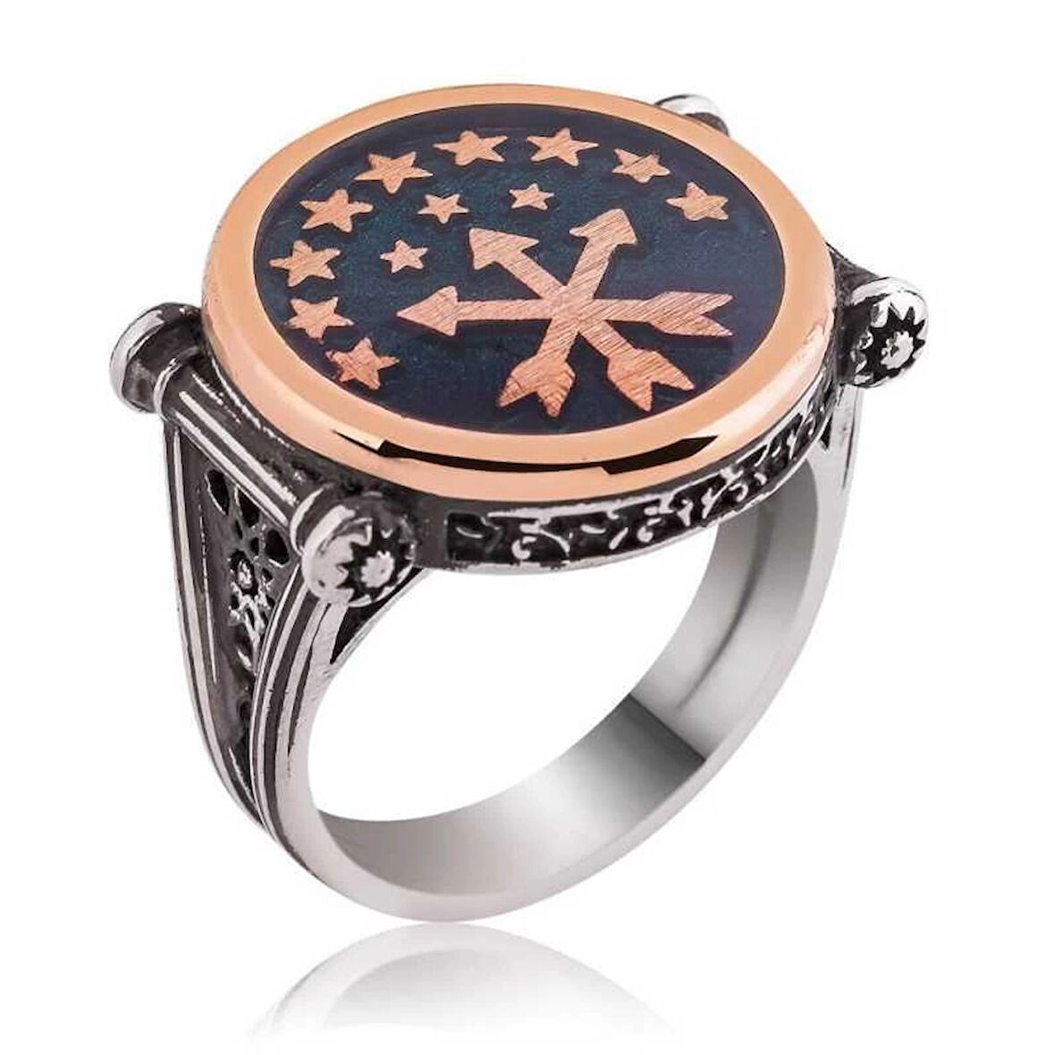 Supertrend Gümüş Çerkes Bayrağı Erkek Yüzük