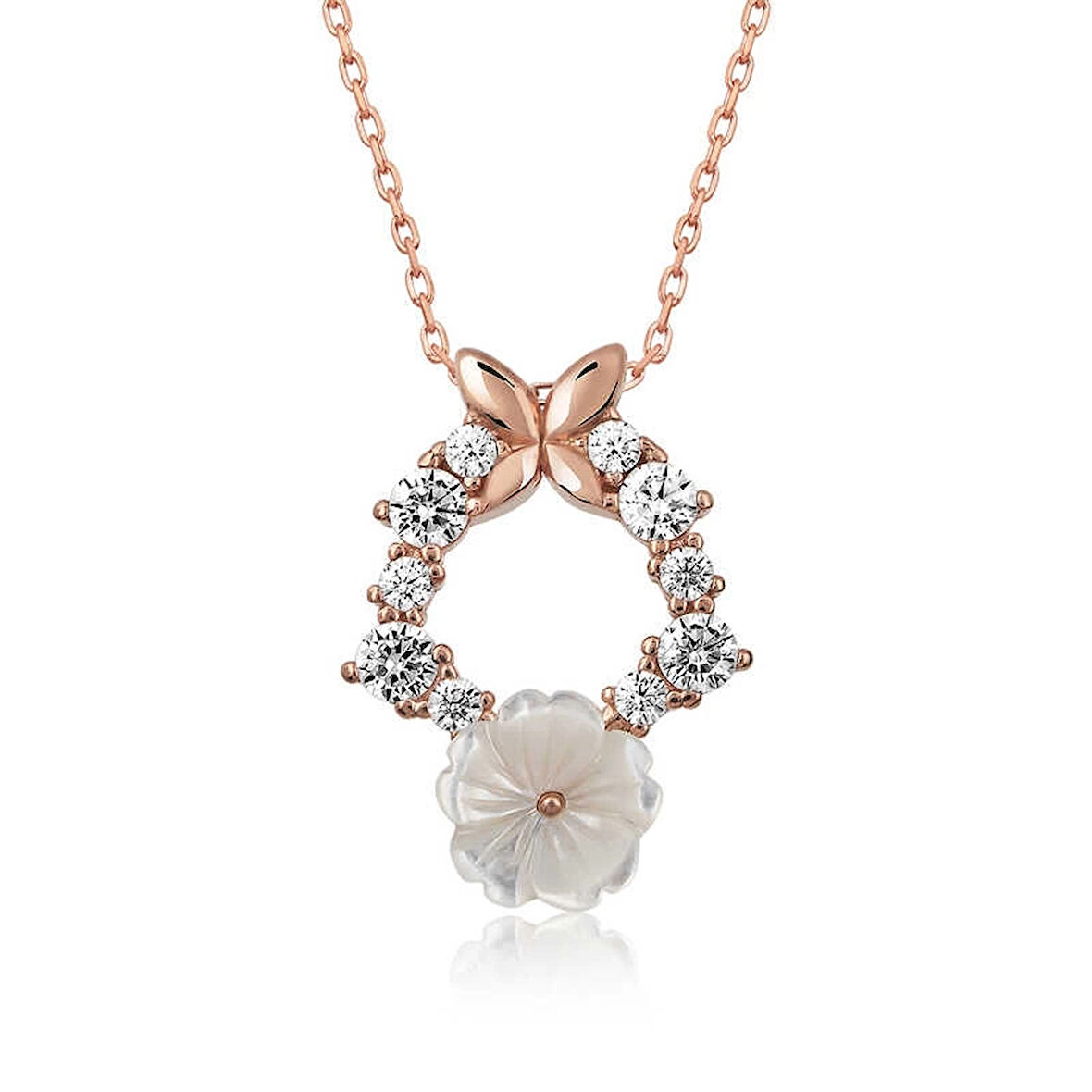 Supertrend Gümüş Rose Bahar Çiçeği Kolye