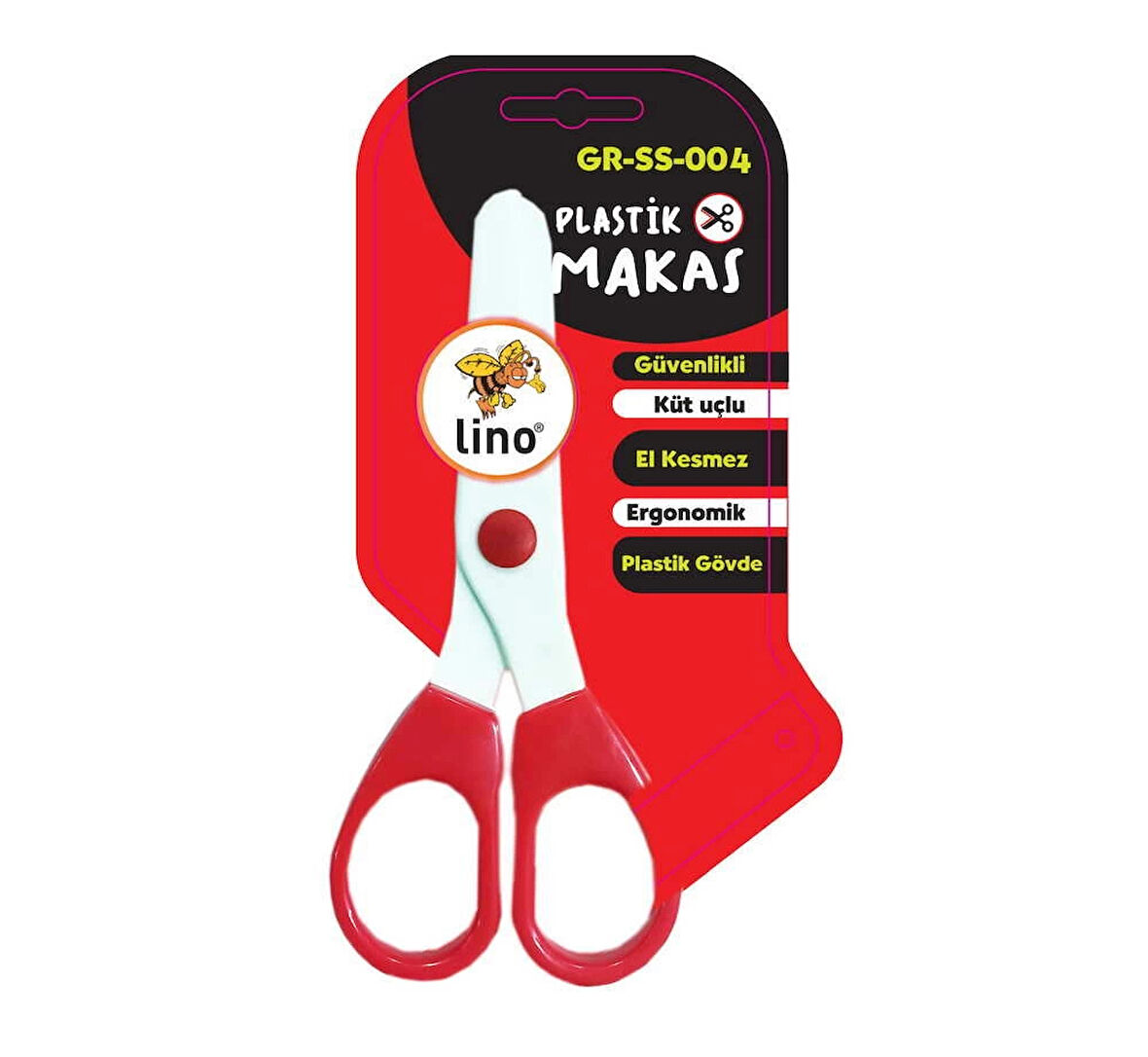 Supertrend Plastik Çocuk Makası Kırmızı-Beyaz