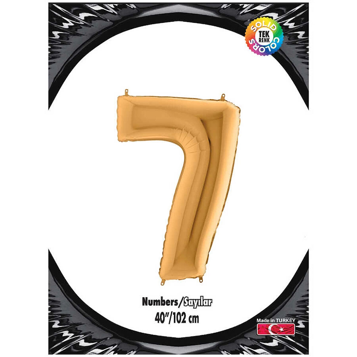 7 Rakam Altın Folyo Balon 40"