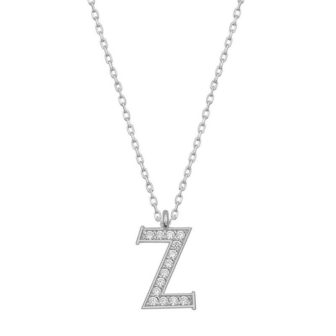 Supertrend Gümüş Rodyum Z Harfi Kadın Kolye