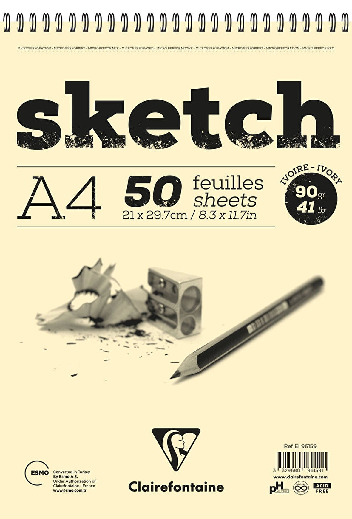 Supertrend Ivory Sketch Eskiz Çizim Defteri Üstten Spiralli 90 gr. A4 50 yp.