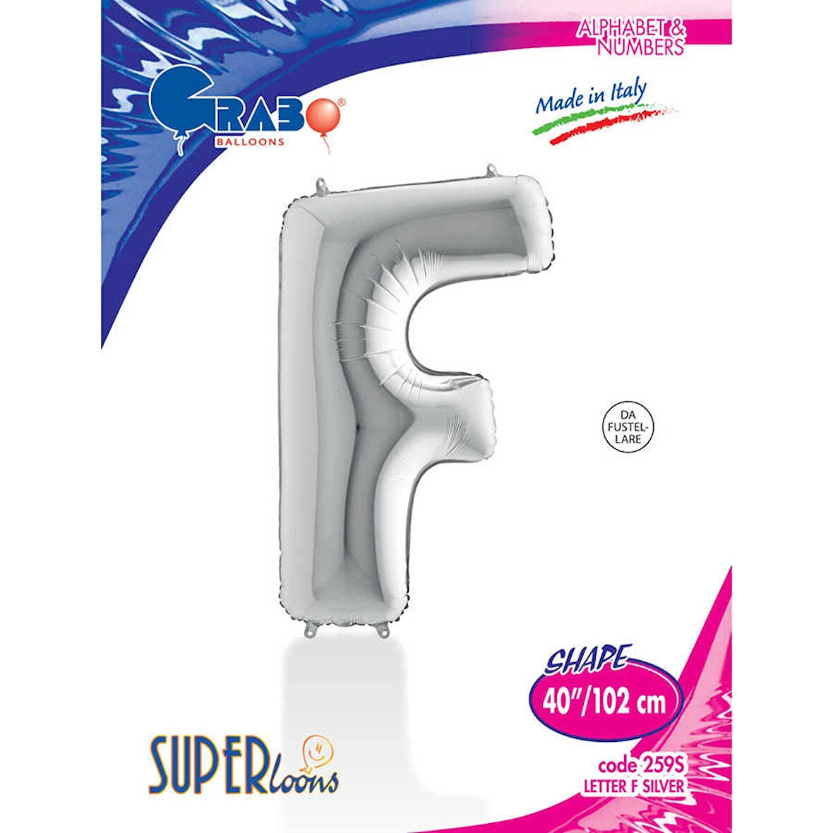 F Harf Supertrend Gümüş Folyo Balon 40"