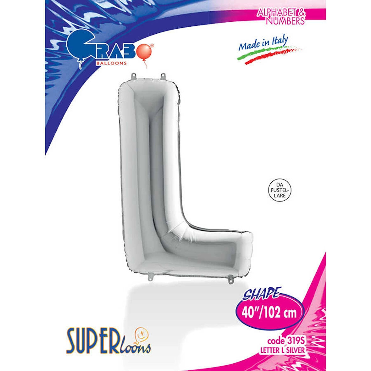 L Harf Supertrend Gümüş Folyo Balon 40"