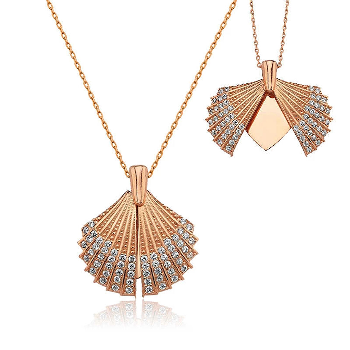 Supertrend Gümüş Rose Kişiye Özel İstiridye Kadın Kolye