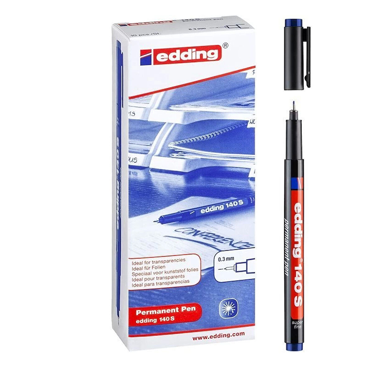 Supertrend 140 S Çok Amaçlı Permanent Kalem (Asetat Kalemi) MAVİ 10'lu Kutu