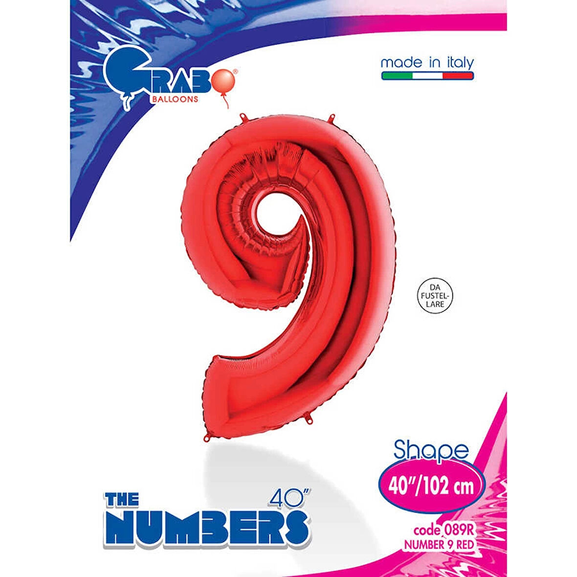 9 Rakam Supertrend Kırmızı Folyo Balon 40"
