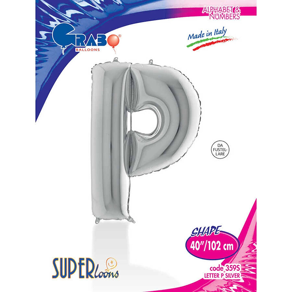 P Harf Supertrend Gümüş Folyo Balon 40"