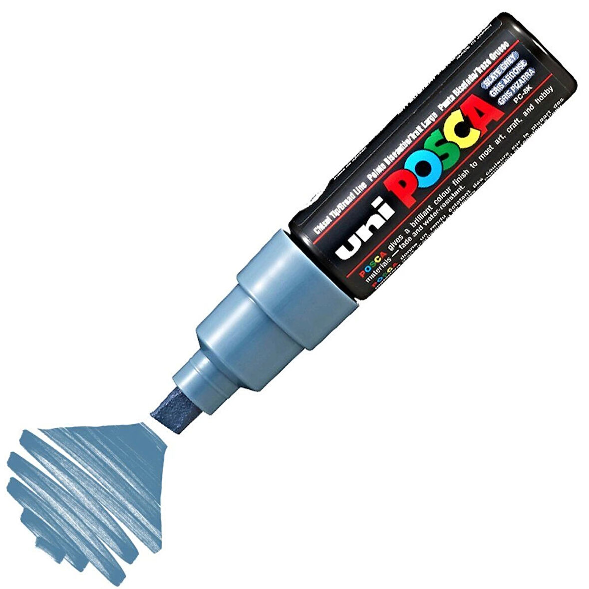 Supertrend Posca PC-8K Boyama Markörü 8 mm Kesik Uç KURŞUN GRİ