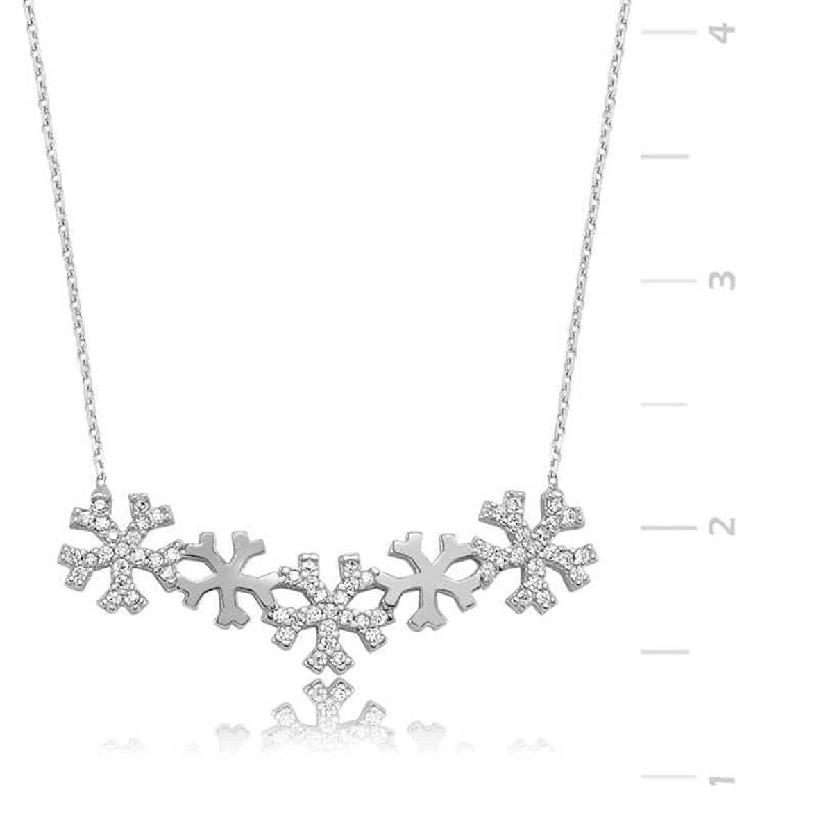 Supertrend Gümüş Kar Taneleri Kadın Kolye