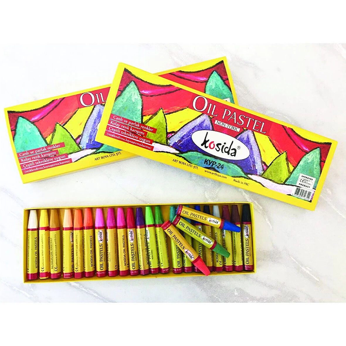 Supertrend Oil Pastel Yağlı Pastel Boya Plastik Çantalı 24 Renk