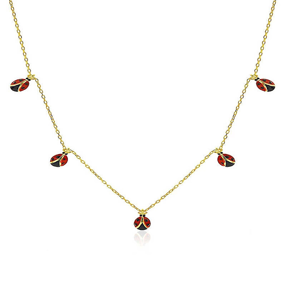 Supertrend Gümüş Gold Uğur Böceği Şans Kadın Kolye