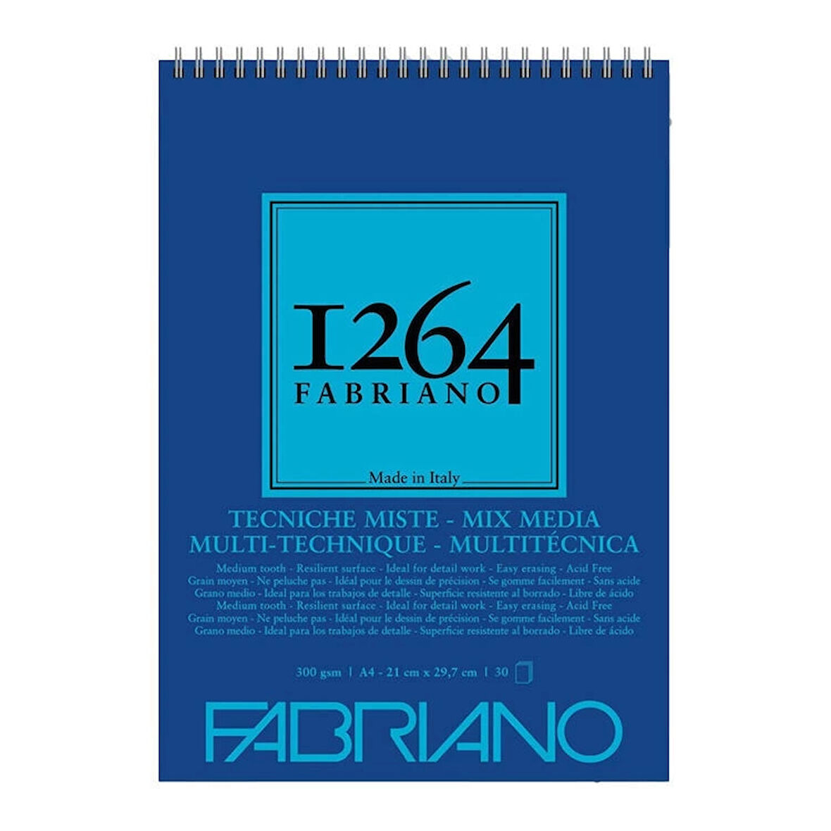 Supertrend 1264 Mix Media Üstten Spiralli Çok Amaçlı Eskiz Çizim Defteri 300 gr. A4 30 yaprak