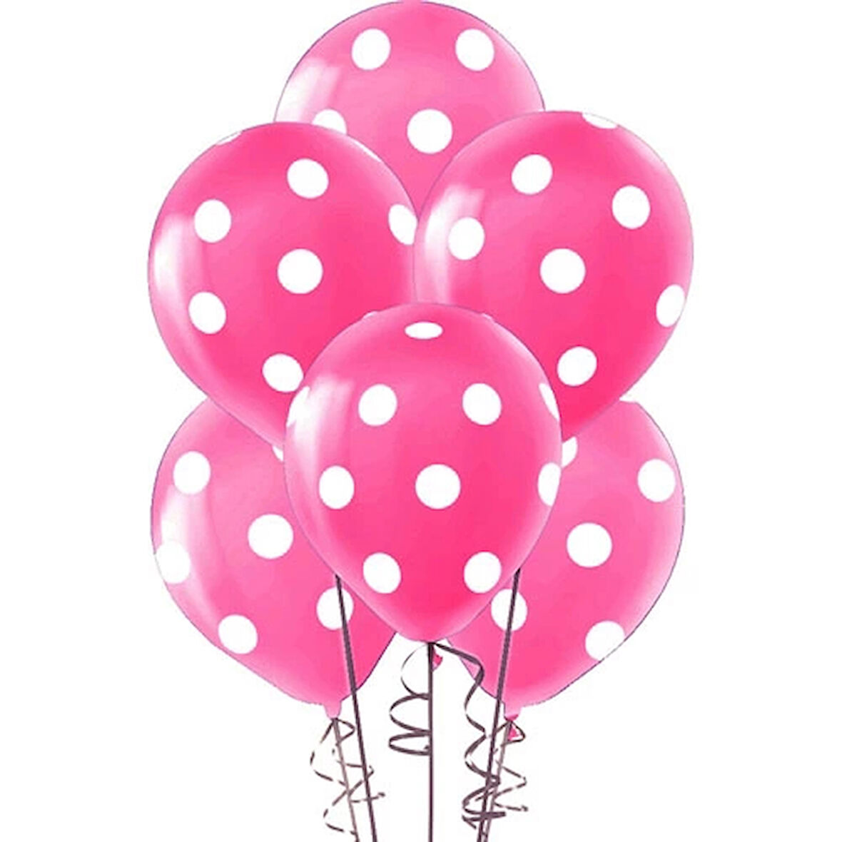 Çepeçevre Beyaz Puantiyeli Açık Pembe Balon 12"