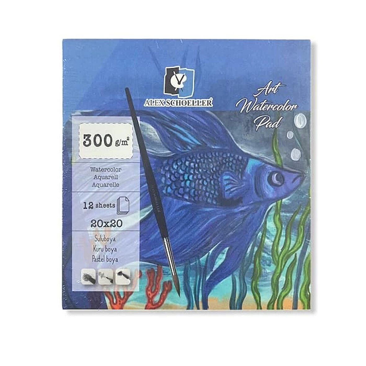 Supertrend Art Watercolour Pad Sulu Boya Defteri Blok 300 gr. 20x20 cm. 12 yaprak