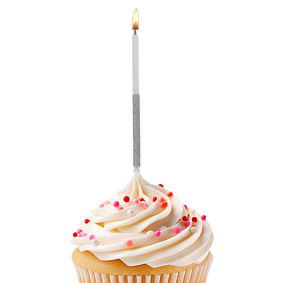 Gümüş Simli Doğum Günü Mumu