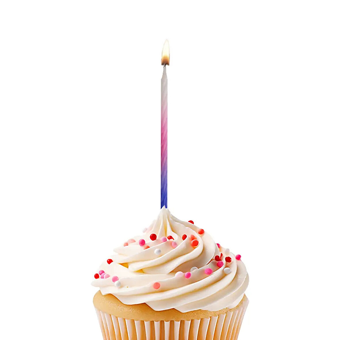 Burgulu 3 Renkli Doğum Günü Mumu No:1