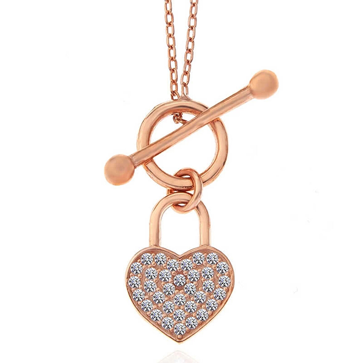 Supertrend Gümüş Rose Sallantılı Kalp Kadın Kolye