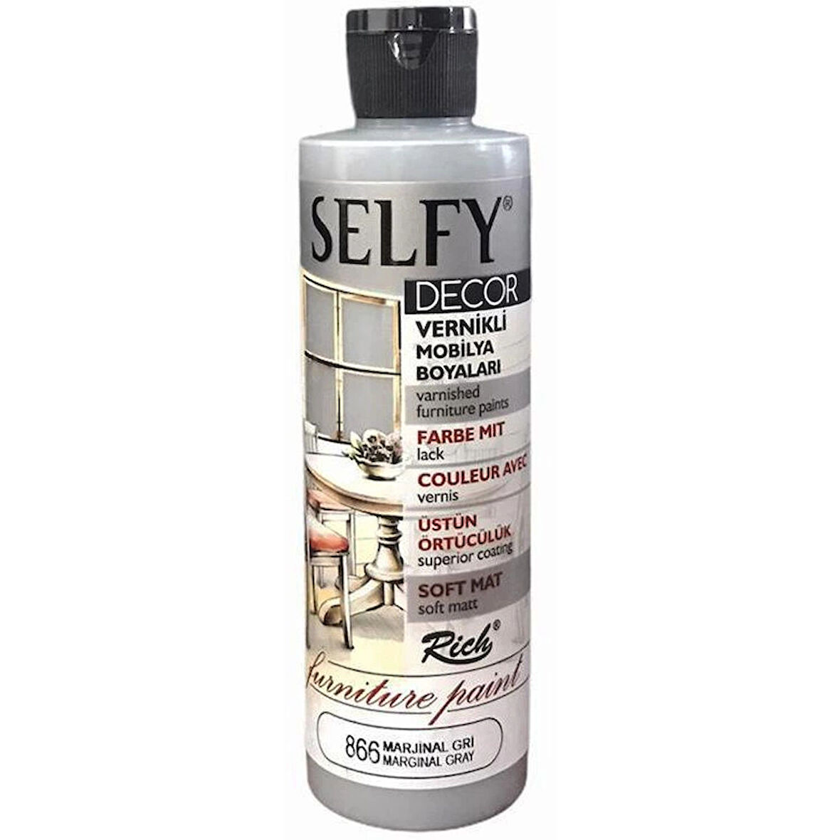 Supertrend Selfy Decor Vernikli Boya 240 cc 866 MARJİNAL GRİ